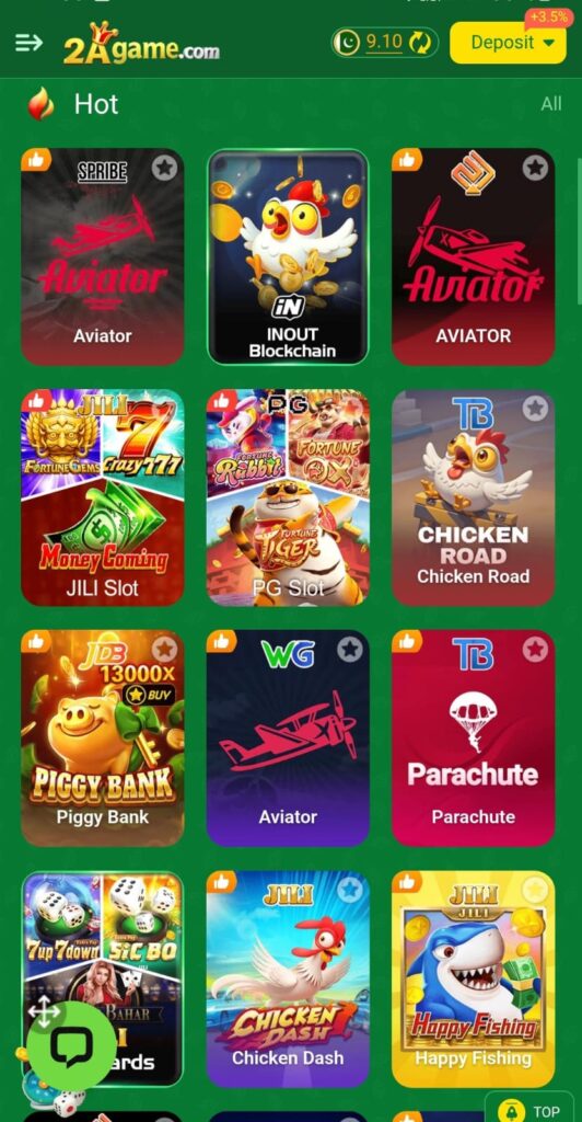 2a. Game-games like slots, teen patti, poker etc